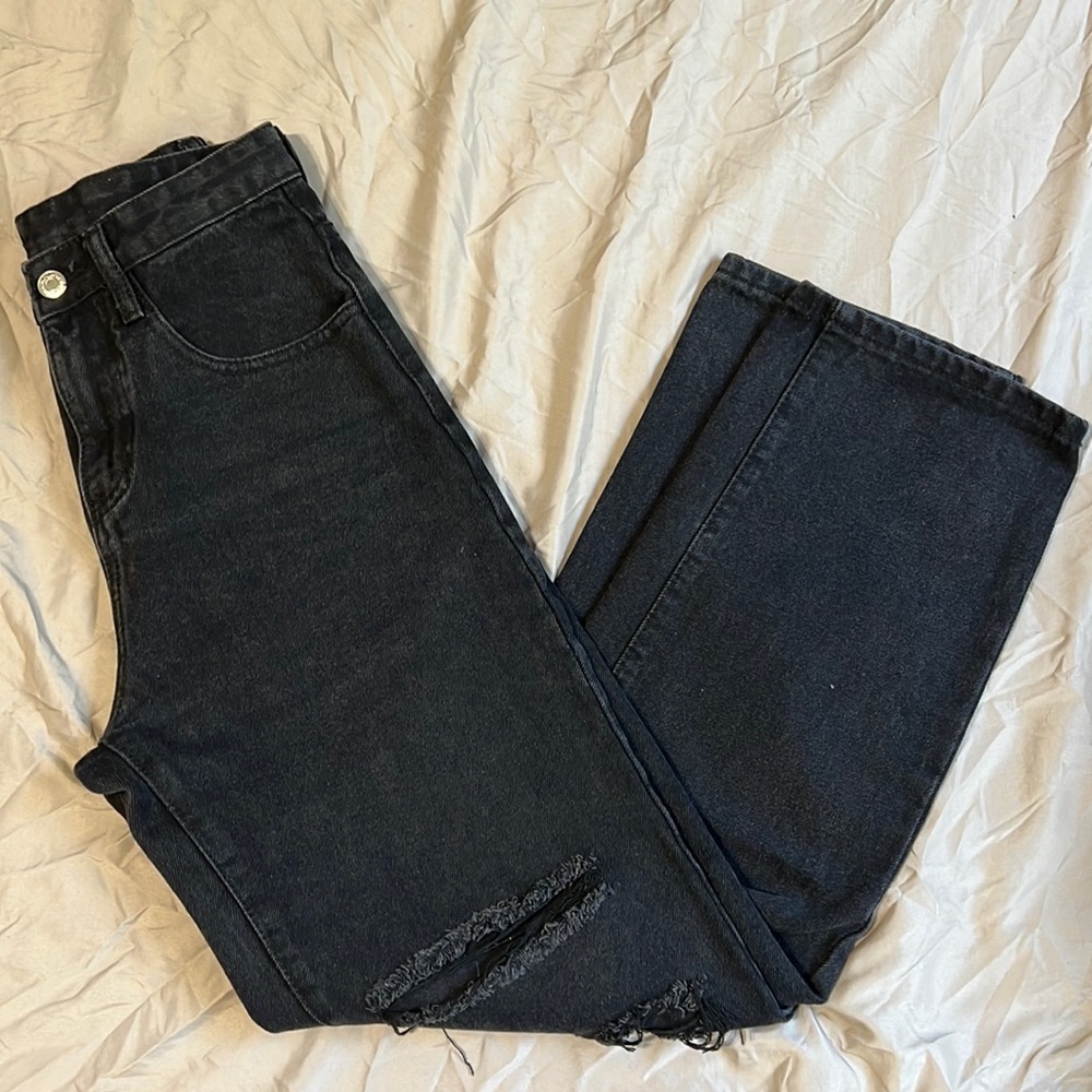 NEW High Rise Ripped Straight Leg Size XXS